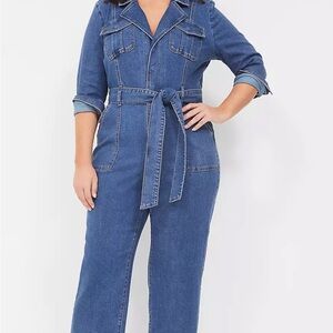 Lane Bryant Blue Denim Jumpsuit